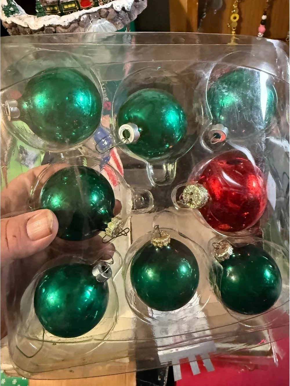 Glass ball ornaments set